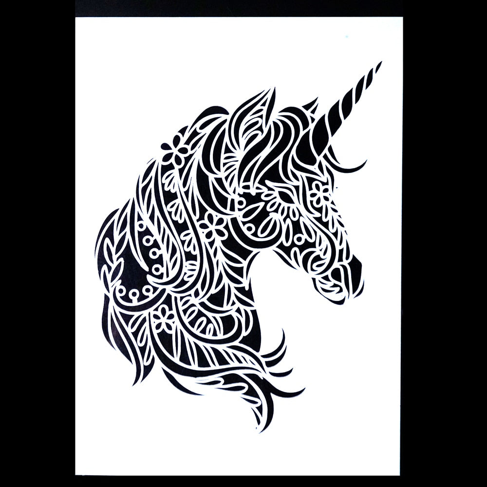 Unicorn Stencil A4 A3 A2 DIY Craft Layering Stencil