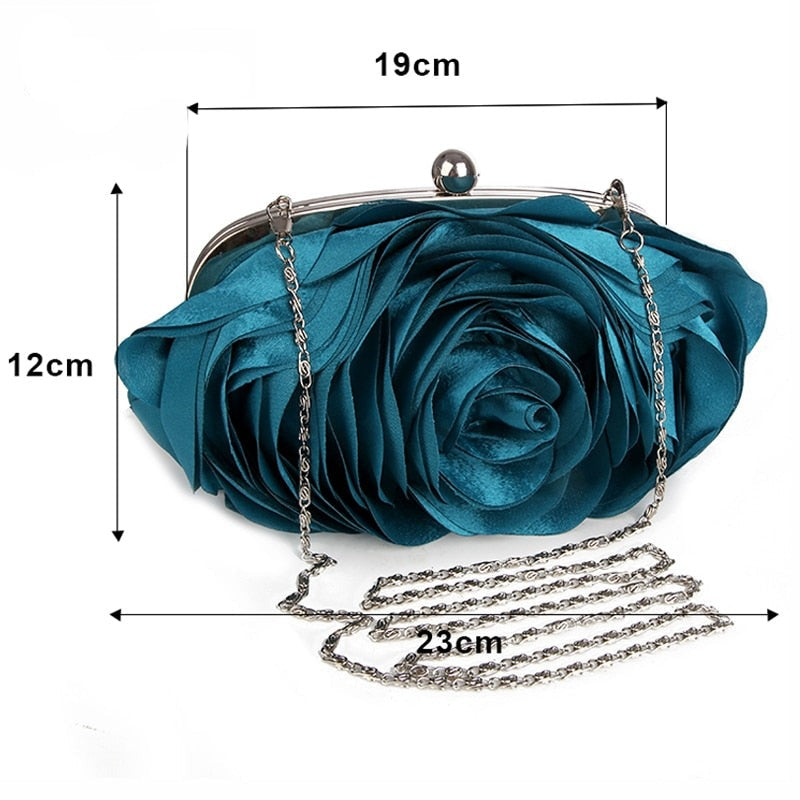 Rose Evening Bag Clutch Purse