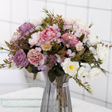 Vintage Silk Peony Bouquet Artificial Flowers