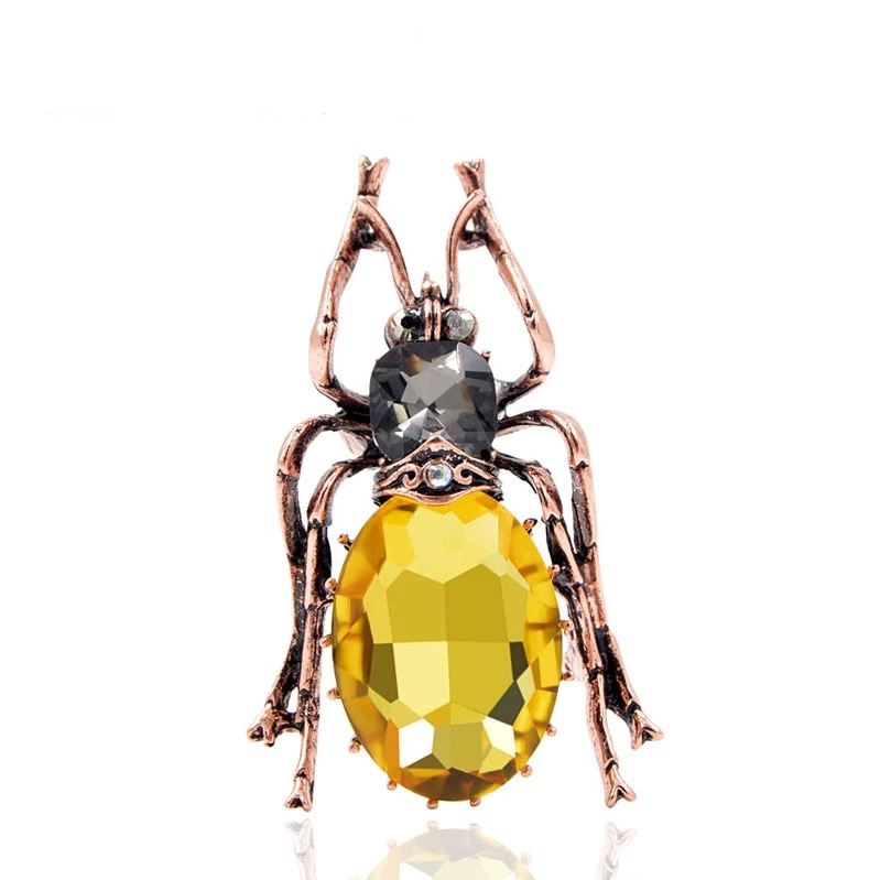 Crystal Beetle Brooch Vintage Style Insect Jewellery Pin