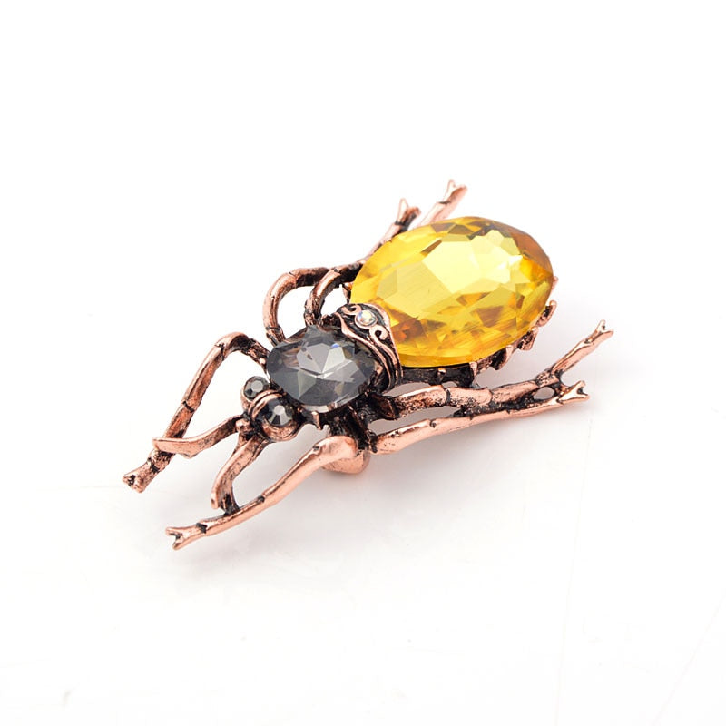 Crystal Beetle Brooch Vintage Style Insect Jewellery Pin