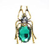 Crystal Beetle Brooch Vintage Style Insect Jewellery Pin