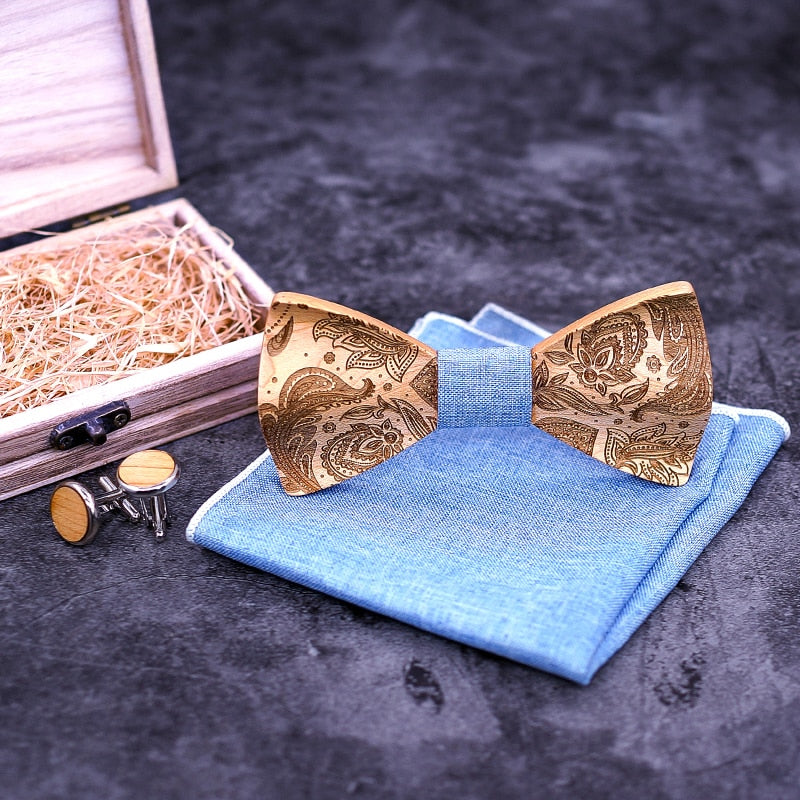 Paisley Wooden Bow Ties