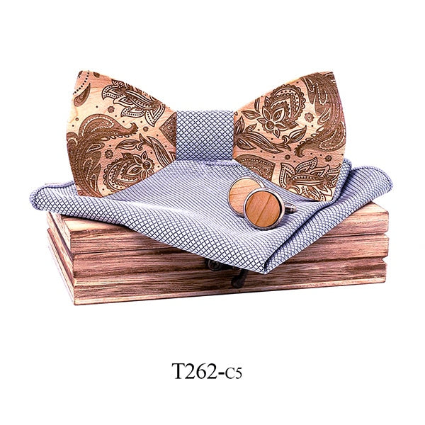 Paisley Wooden Bow Ties
