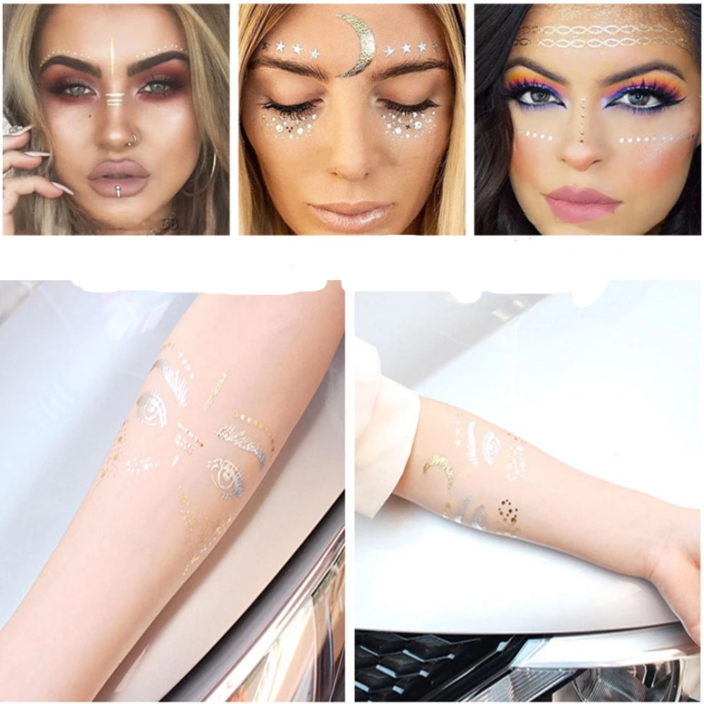 Itty Bitty Freckles!! Silver & Gold Foil Tattoo - Festival Face Tattoos