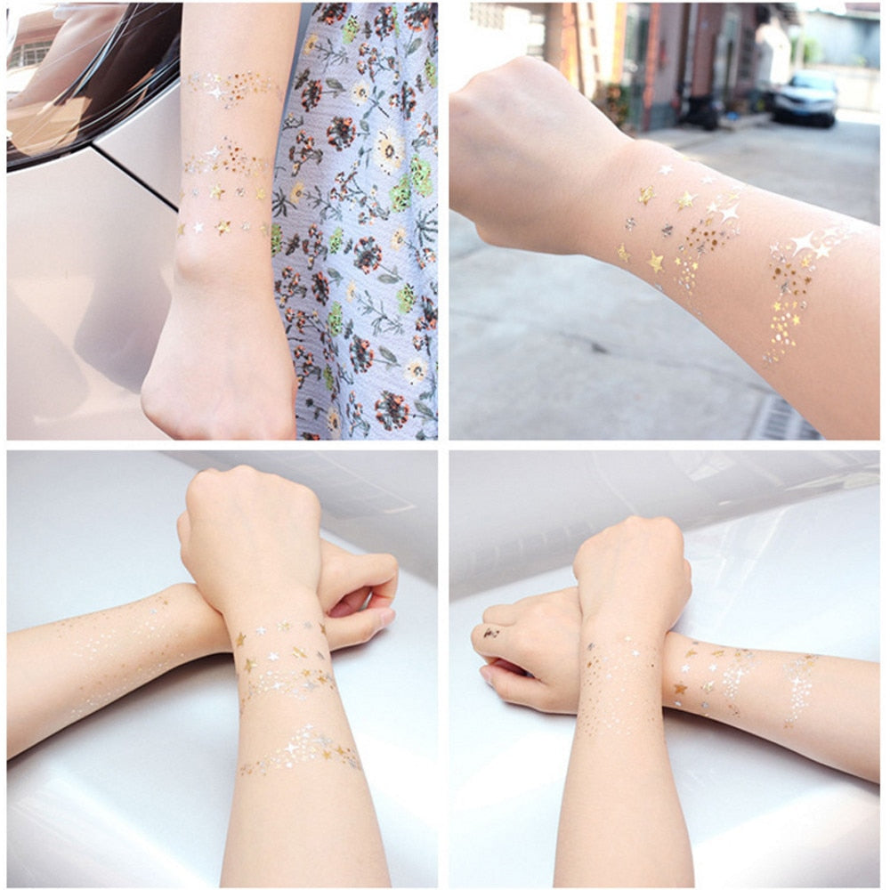 Itty Bitty Freckles!! Silver & Gold Foil Tattoo - Festival Face Tattoos