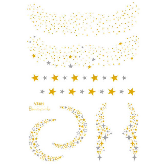 Itty Bitty Freckles!! Silver & Gold Foil Tattoo - Festival Face Tattoos
