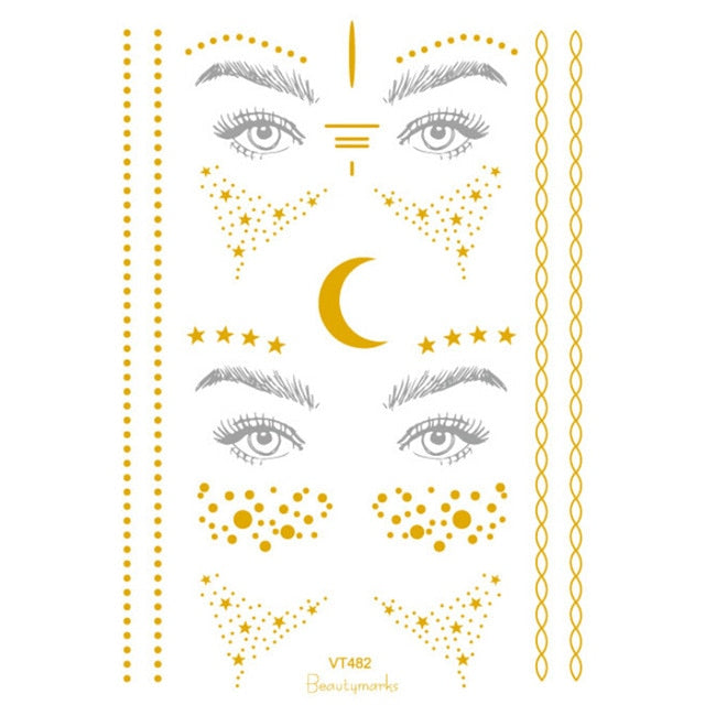 Itty Bitty Freckles!! Silver & Gold Foil Tattoo - Festival Face Tattoos