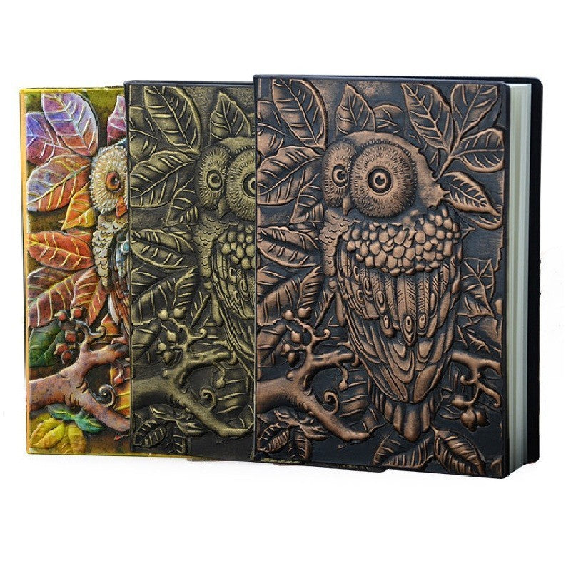 Handmade Embossed Faux Leather Owl Journal