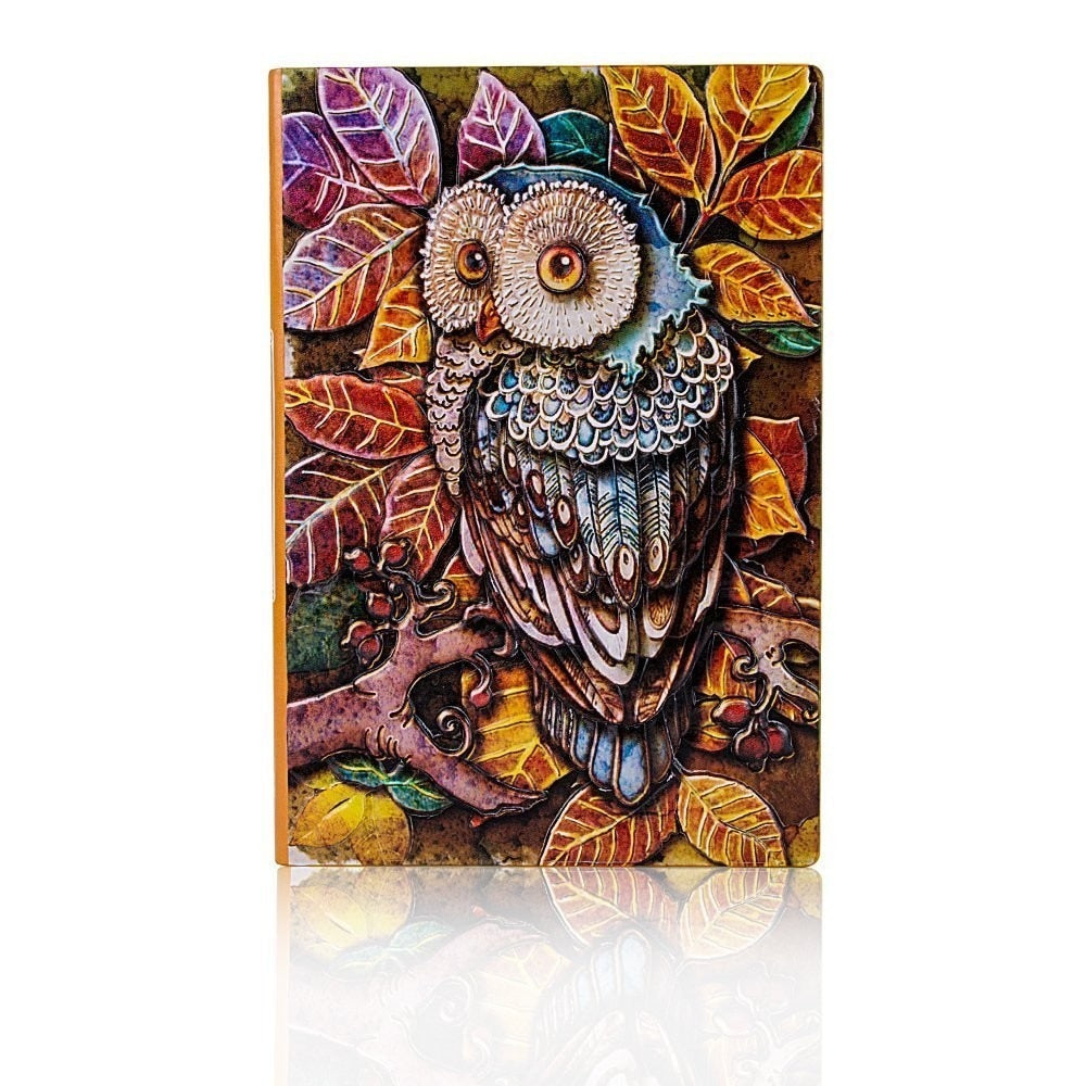 Handmade Embossed Faux Leather Owl Journal