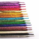 One Pair Glittery Flat Shoelaces 110cm