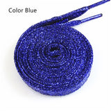One Pair Glittery Flat Shoelaces 110cm