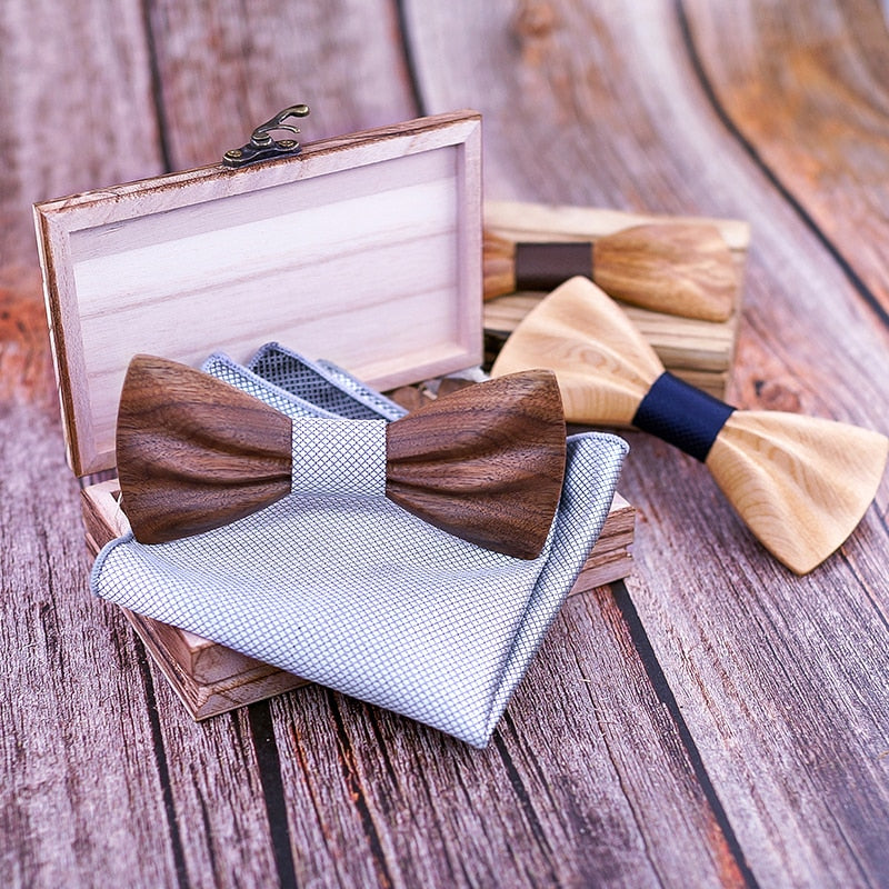 Carved Wooden Bow Tie