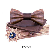 Carved Wooden Bow Tie
