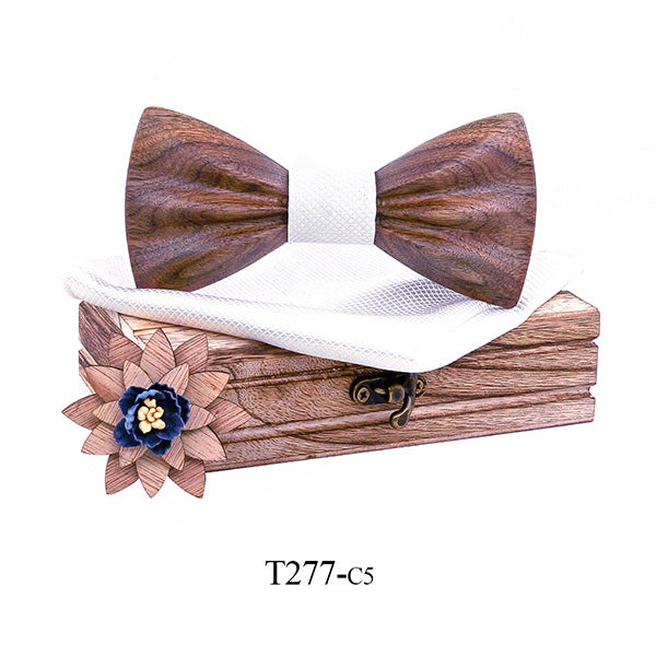 Carved Wooden Bow Tie