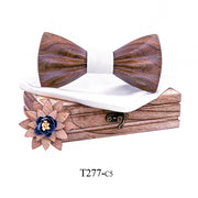 Carved Wooden Bow Tie