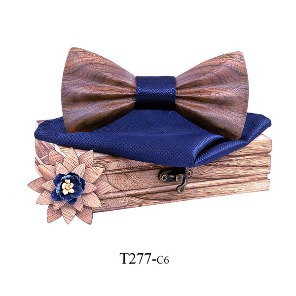 Carved Wooden Bow Tie