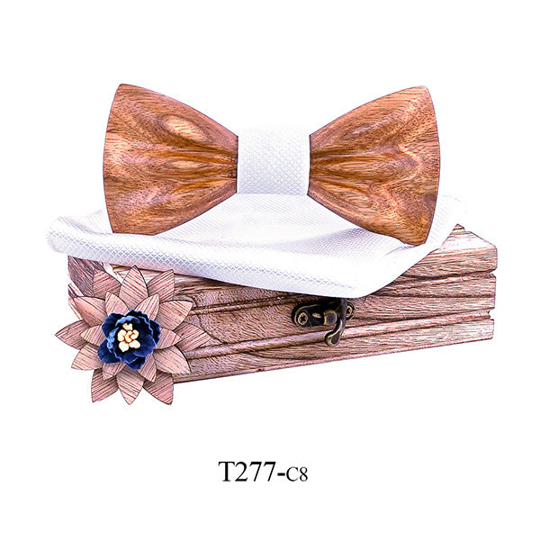 Carved Wooden Bow Tie