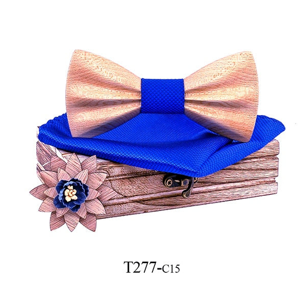 Carved Wooden Bow Tie