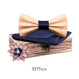 Carved Wooden Bow Tie