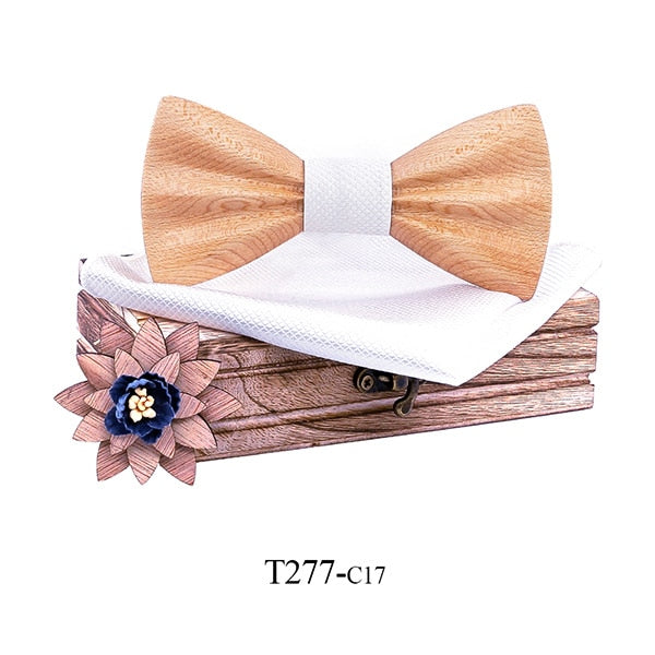 Carved Wooden Bow Tie