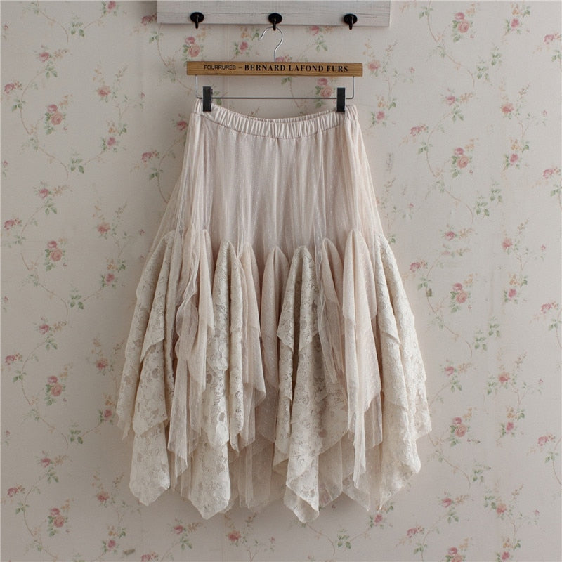 Mori Ruffled Lace Layering Skirt