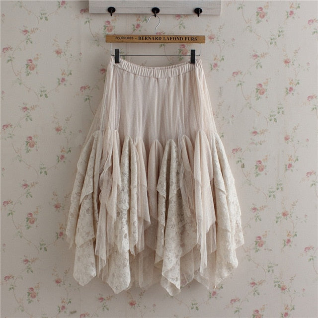 Mori Ruffled Lace Layering Skirt