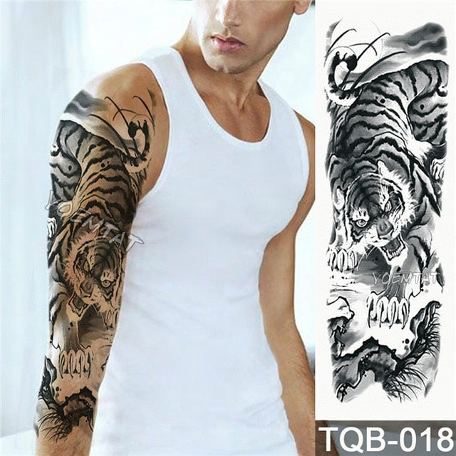 Large Arm Sleeve Tattoo Waterproof Temporary Tattoo Sticker