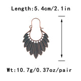 Bronze Green Leaf Earrings