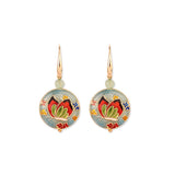 Vintage Flower Cloisonné Enamel Earrings