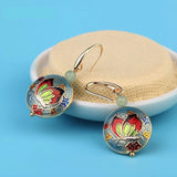 Vintage Flower Cloisonné Enamel Earrings