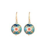 Vintage Flower Cloisonné Enamel Earrings