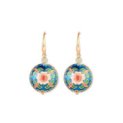 Vintage Flower Cloisonné Enamel Earrings