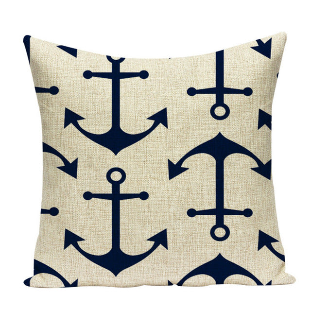 Sea Blue Nautical Cushion Covers Home Decor 21 Variations