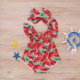 Watermelon Rah Rah Baby Sunsuit with Matching Headband