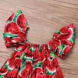Watermelon Rah Rah Baby Sunsuit with Matching Headband