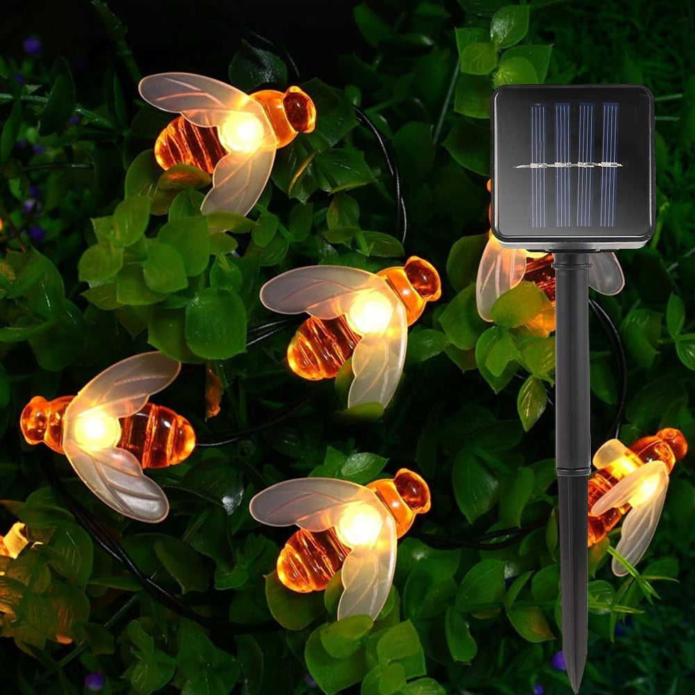 Honey Bee LED Fairy Lights Solar Powered
