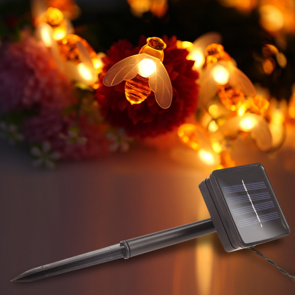 Honey Bee LED Fairy Lights Solar Powered
