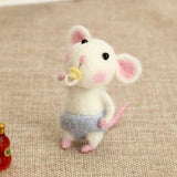 Wool Felting Activity Set Mouse Toy Doll Wool Poked Needle DIY Kit Package
