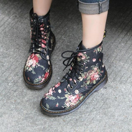 Fabulously Floral Womens Martin Boots - Woodland Gatherer