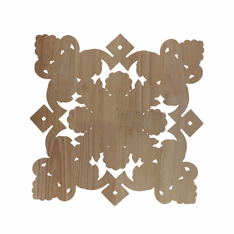 Square Tiles Carved Wood Furniture Decoration