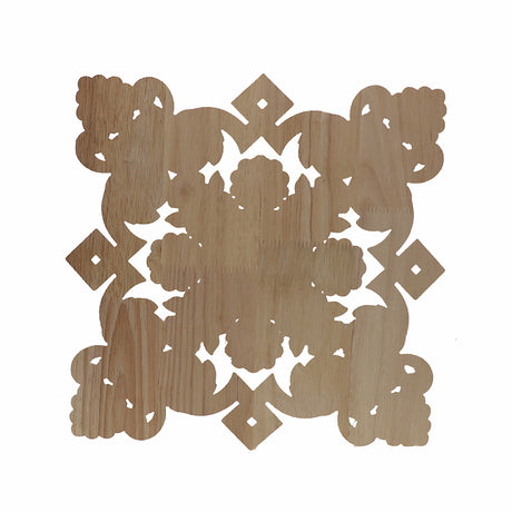 Square Tiles Carved Wood Furniture Decoration