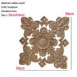 Square Tiles Carved Wood Furniture Decoration