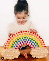 Little Pegs Rainbow Peg Boards | Australian Early Educational Toys - Woodland Gatherer