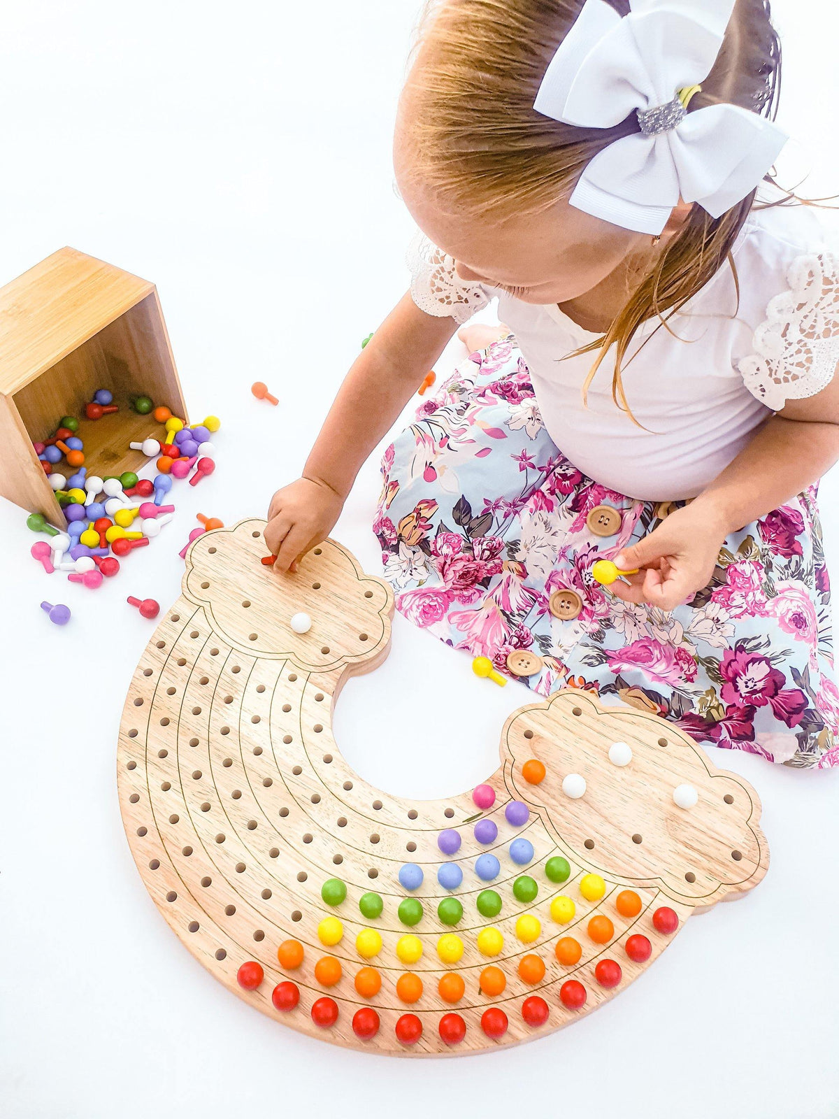 Little Pegs Rainbow Peg Boards | Australian Early Educational Toys - Woodland Gatherer